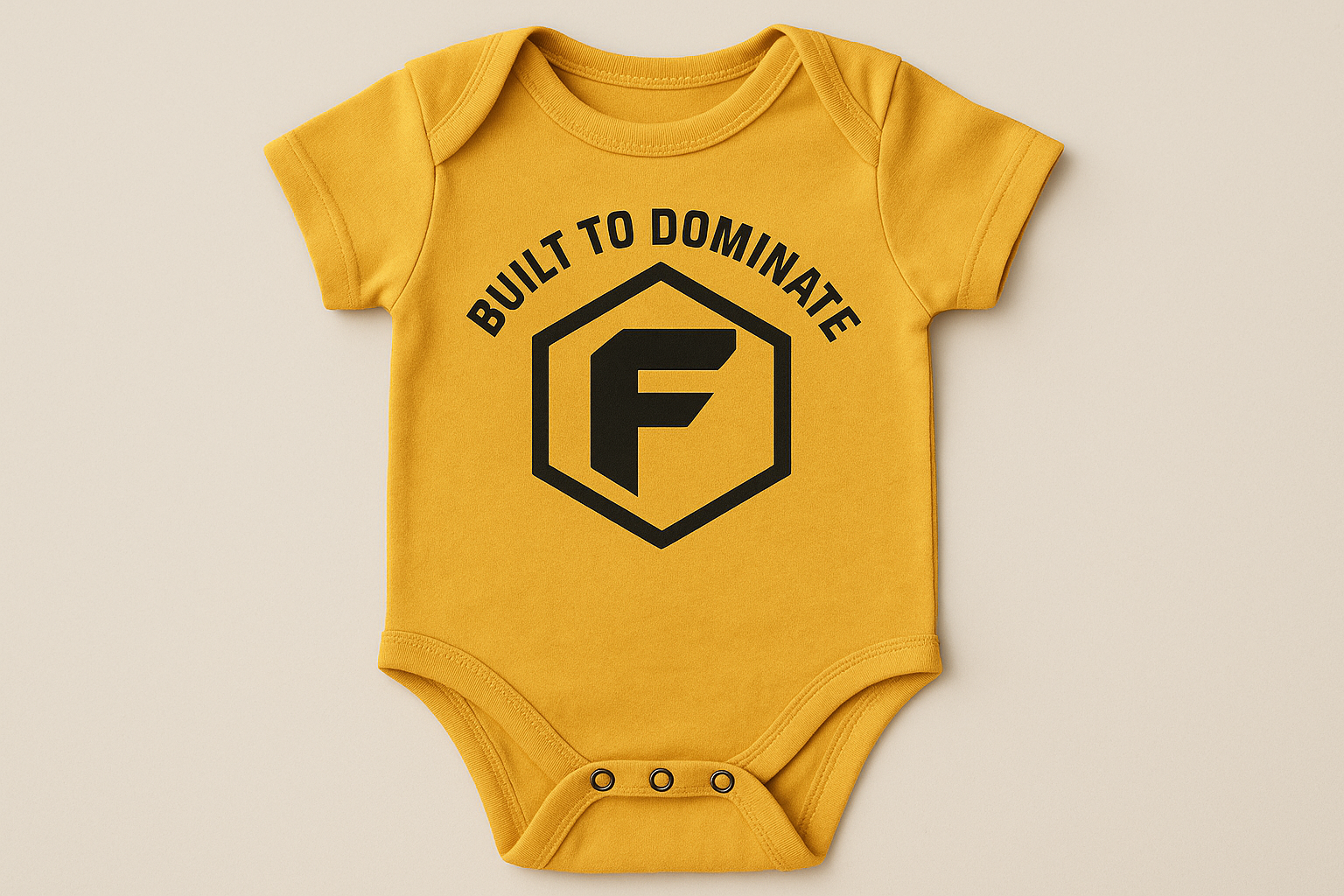 Firelands Apparel Built to Dominate Baby Onesie Bright Yellow