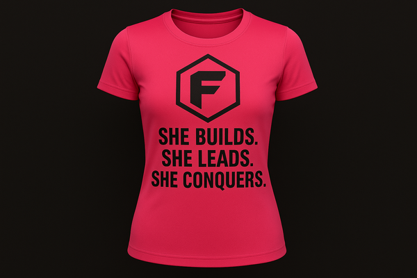 Firelands Apparel Women's She Builds She Leads She Conquers Tee